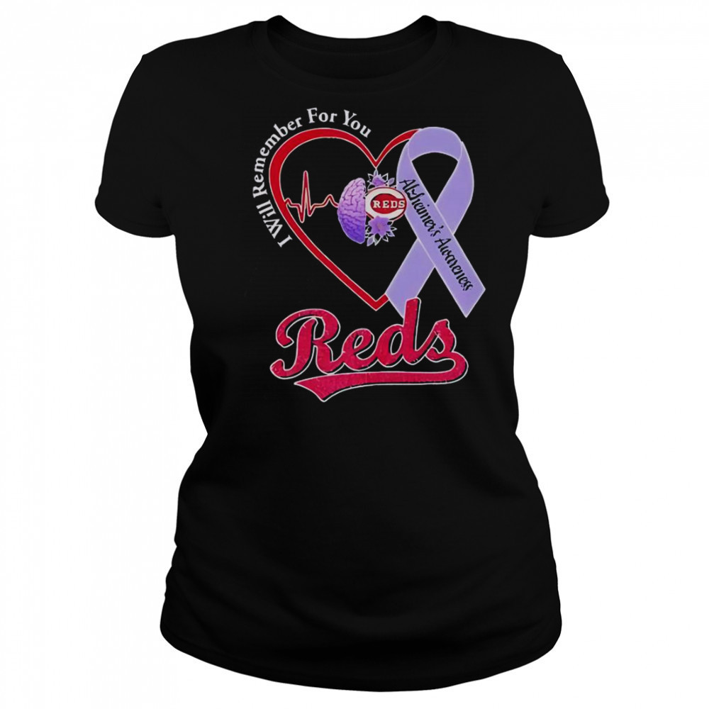 Cincinnati Reds I Will Remember For You Alzheimer’s Awareness T-Shirt Women's T-shirt