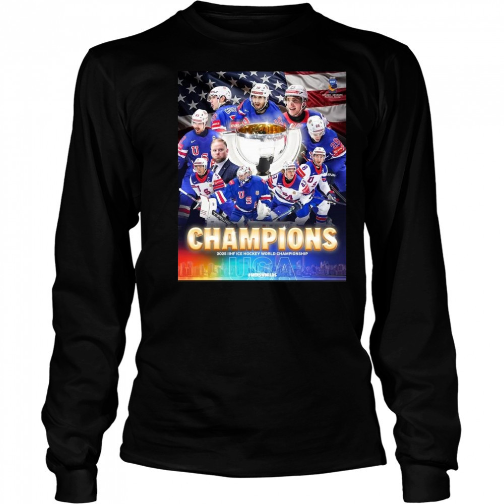 Congrats USA Hockey Champions 2025 IIHF Ice Hockey World Championship Shirt Long Sleeved