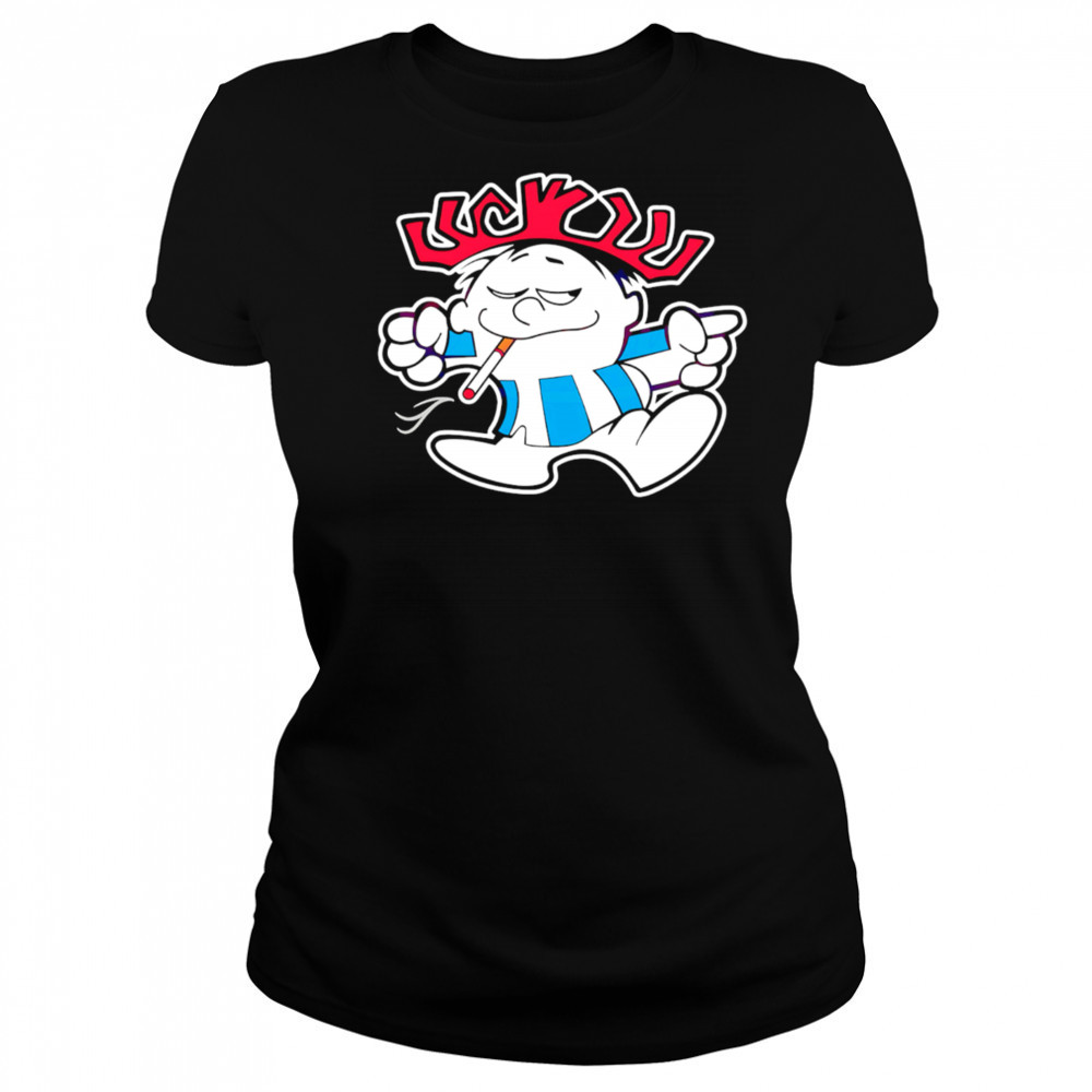 Cool Punch Mascot Smoking Meme Retro Cartoon shirt Women's T-shirt