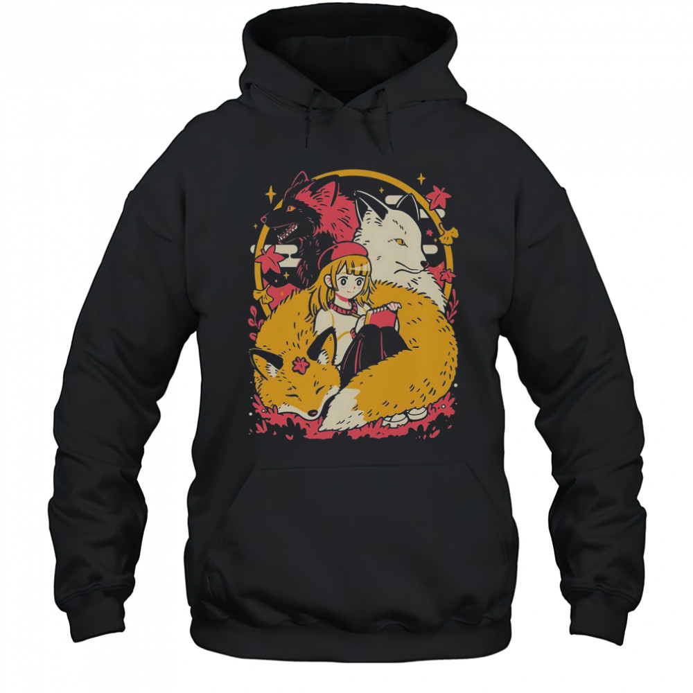 Cozy Foxes Cute Anime Girl T-Shirt Hoodie