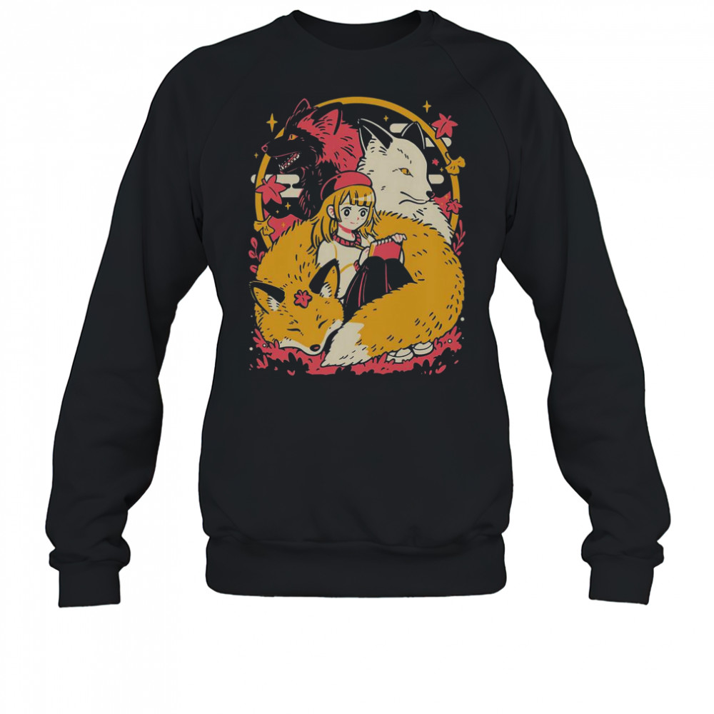 Cozy Foxes Cute Anime Girl T-Shirt Sweatshirt