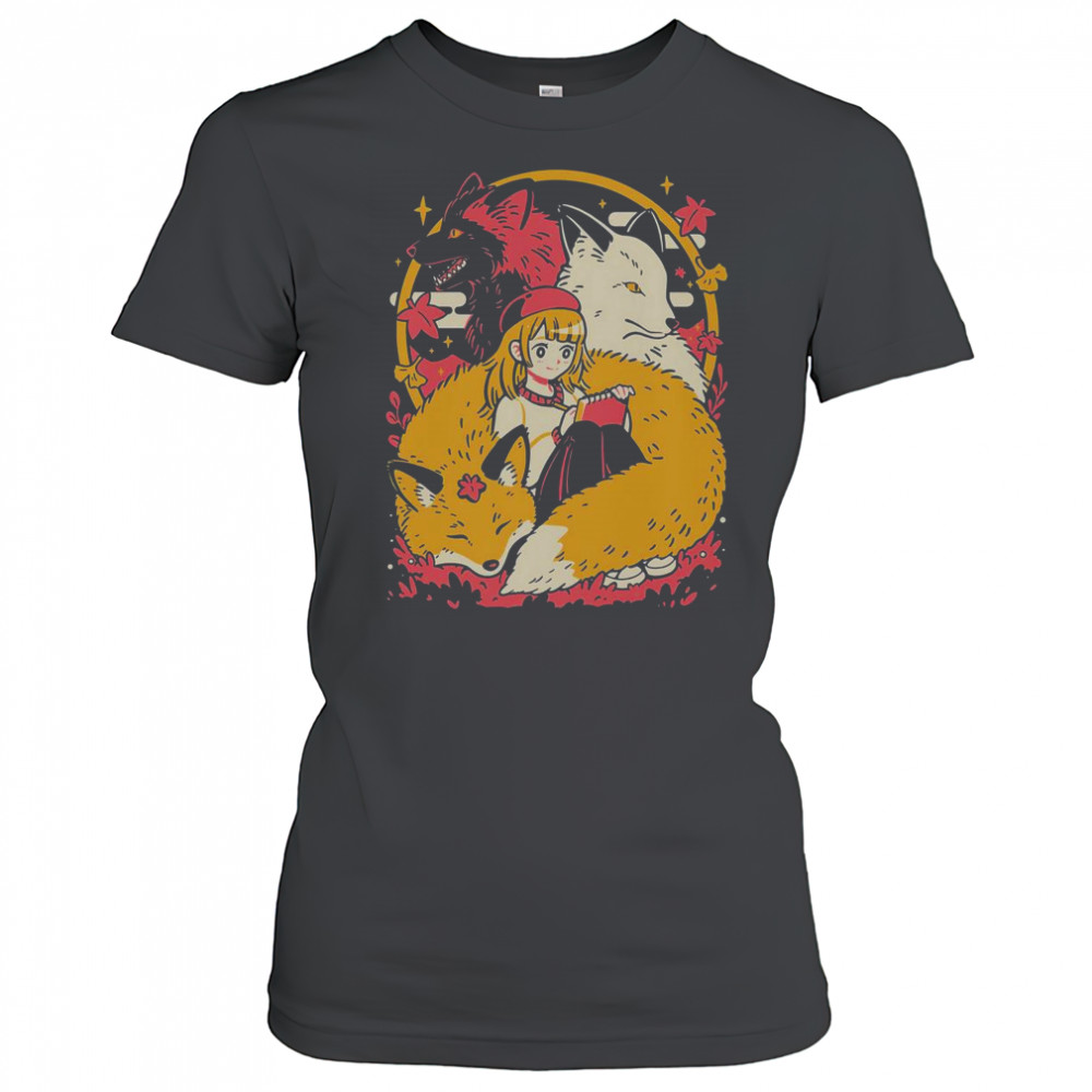 Cozy Foxes Cute Anime Girl T-Shirt Women's T-shirt