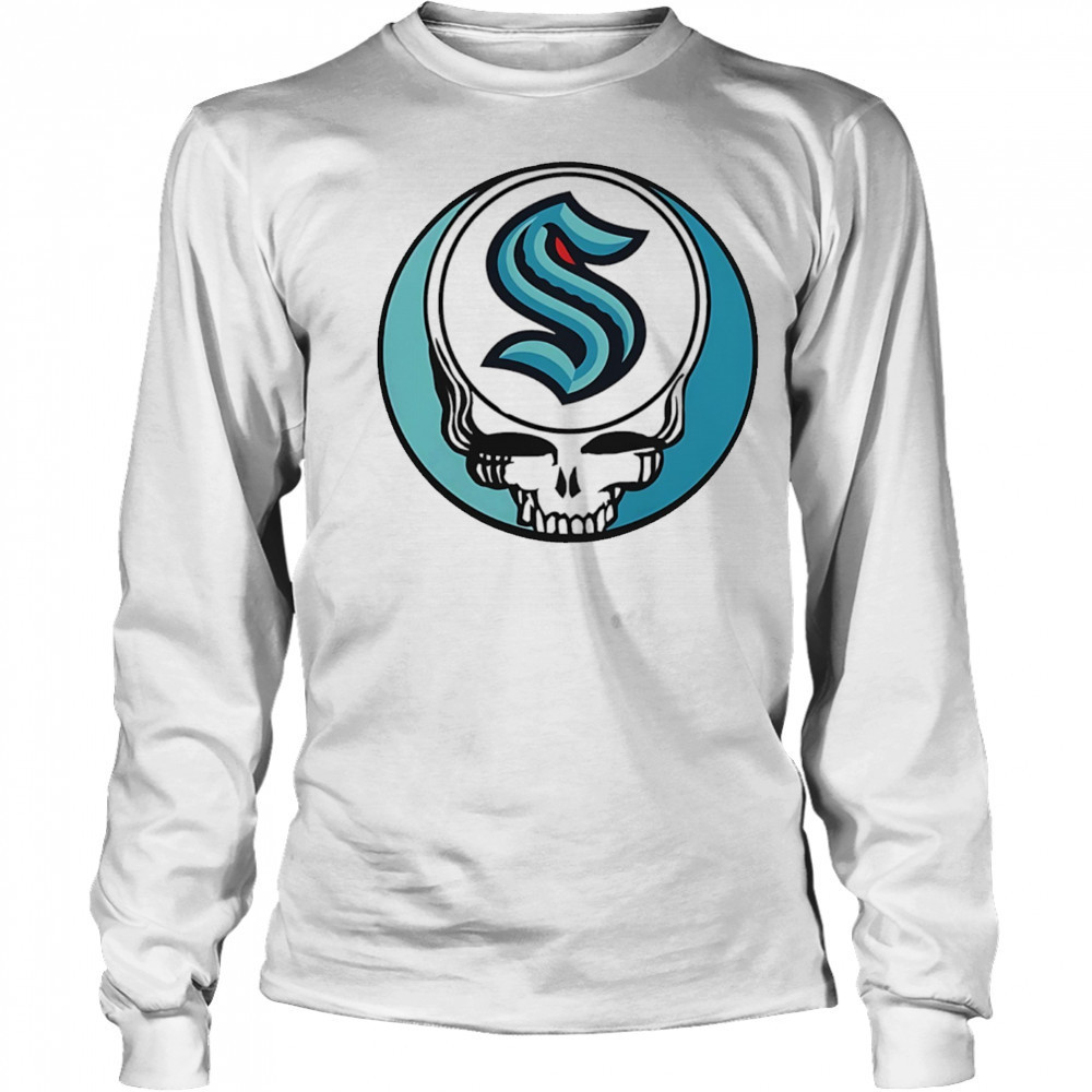 Grateful Dead with Seattle Kraken NHL Hockey logo shirt Long Sleeved