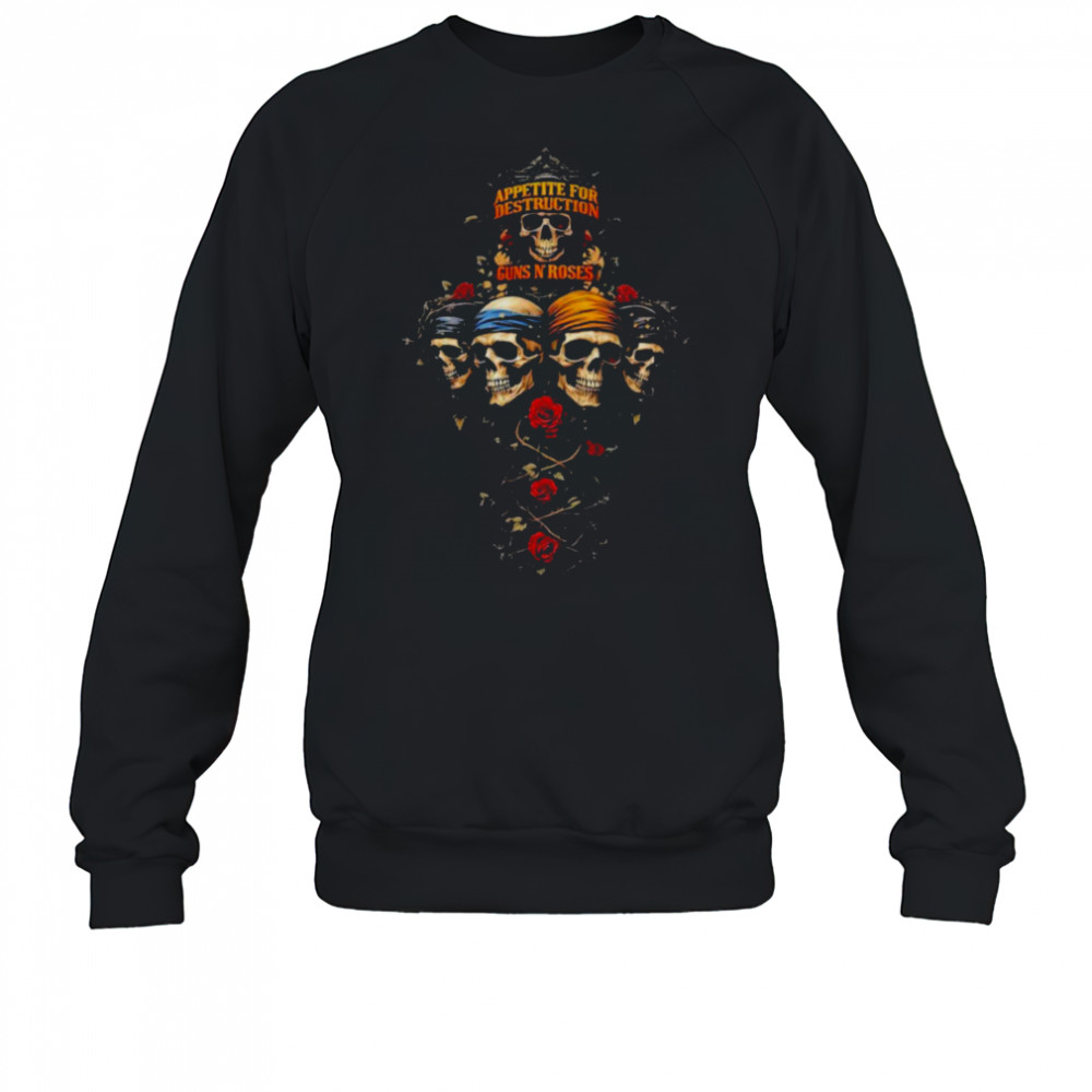 Guns N’ Roses Appetite For Destruction Skulls Cross T shirts Sweatshirt