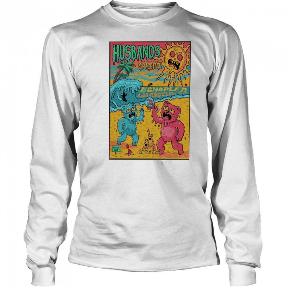 Husbands And Spaceface May 28 2025 The Echoplex in Los Angeles CA Shows Poster shirt Long Sleeved