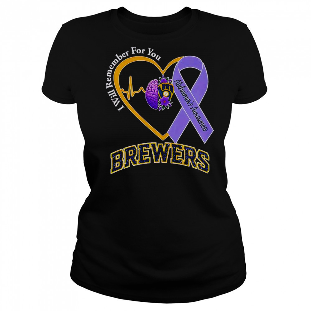 I Will Remember For You Alzheimer’s Awareness Milwaukee Brewers T-Shirt Women's T-shirt