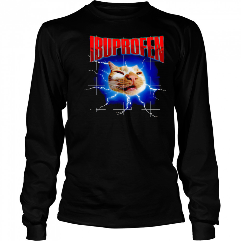 Ibuprofen Cat lightning shirt Long Sleeved