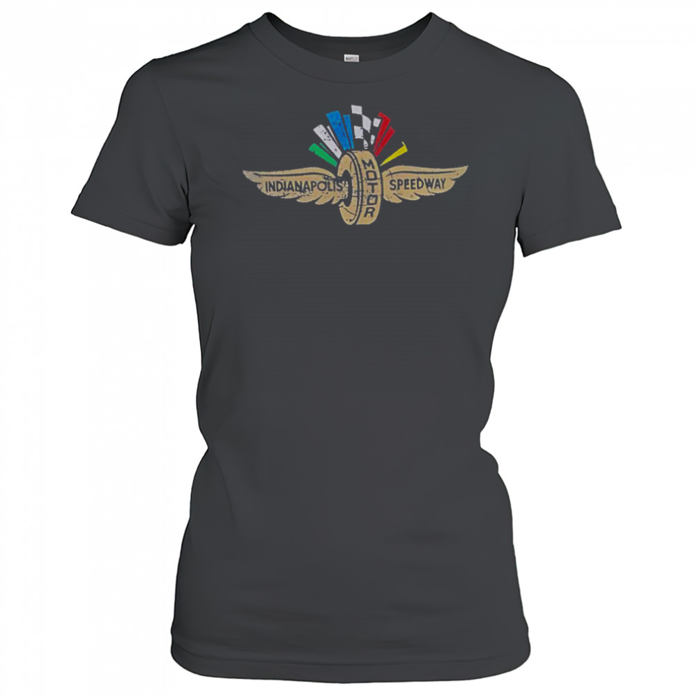 Indianapolis Motor Speedway Wing Wheel Flag Logo T-Shirt Women's T-shirt