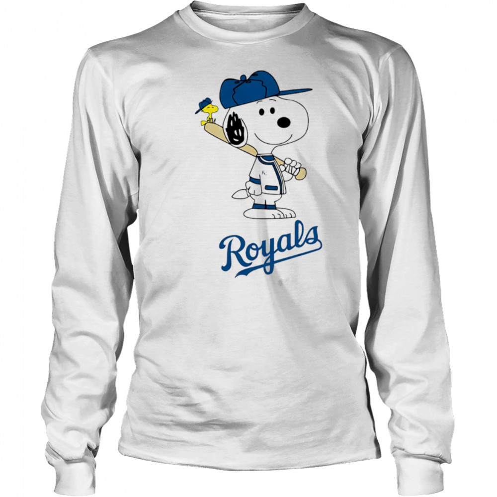 Kansas City Royals Snoopy Baseball funny cartoon shirt Long Sleeved