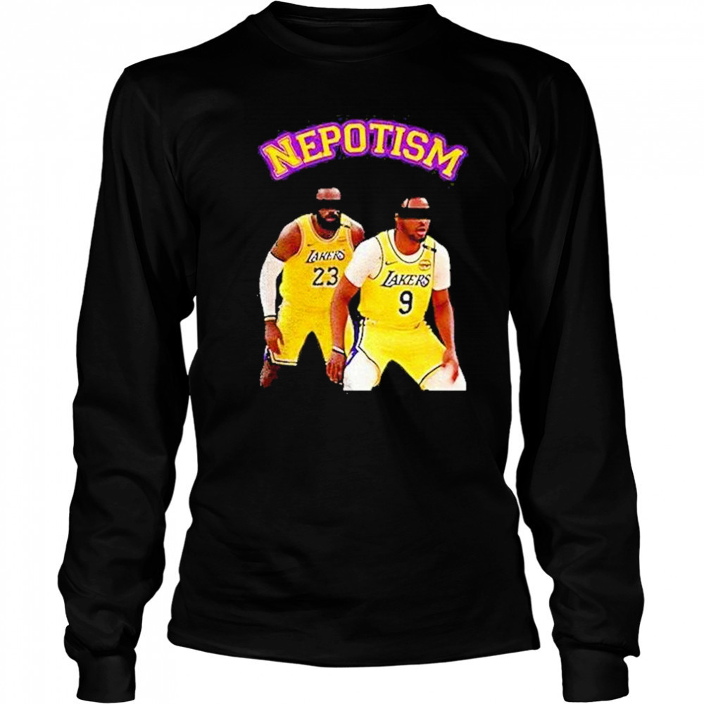 Lebron James And Bronny James Los Angeles Lakers Nba Basketball Nepotism Shirt Long Sleeved