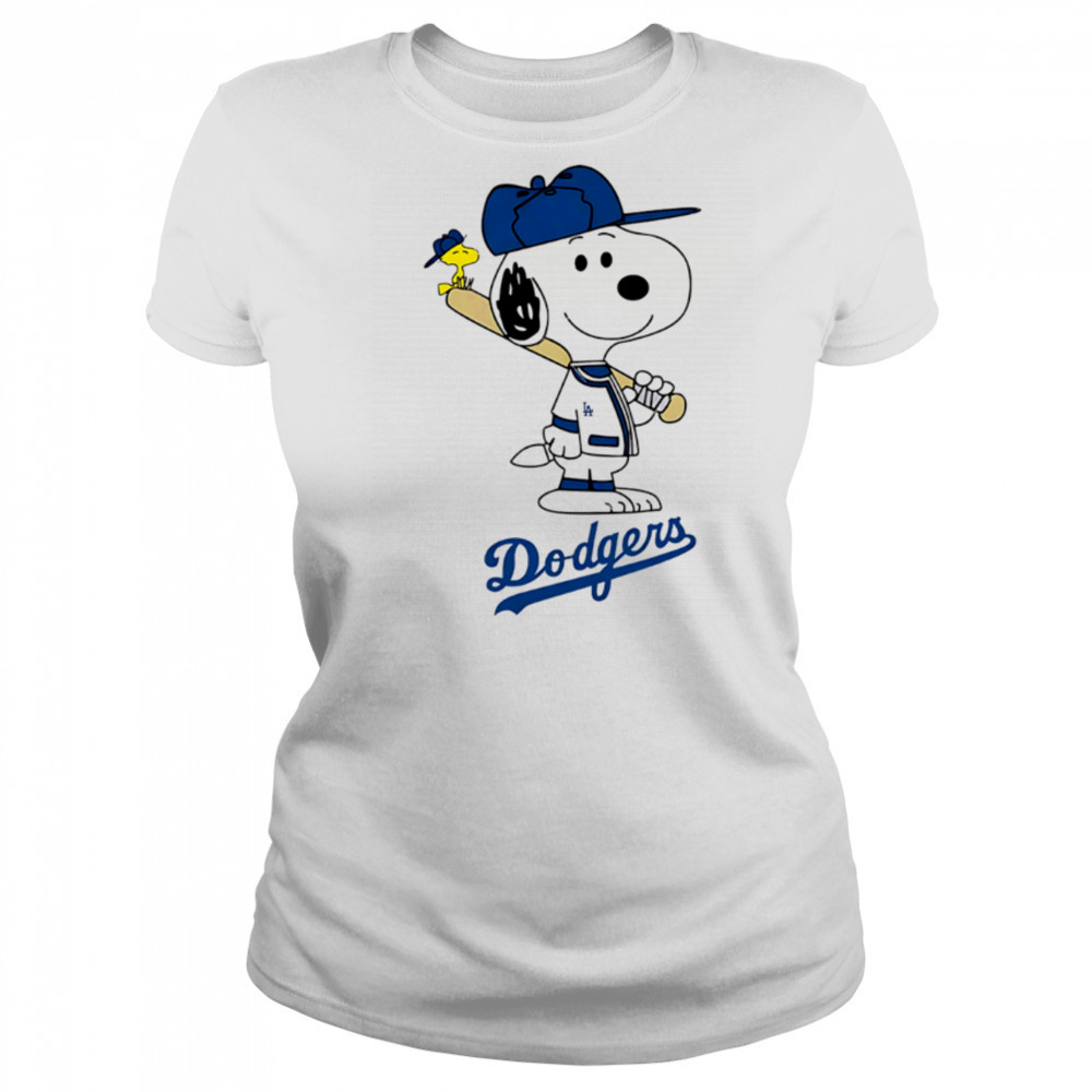 Los Angeles Dodgers Snoopy Baseball funny cartoon shirt Women's T-shirt