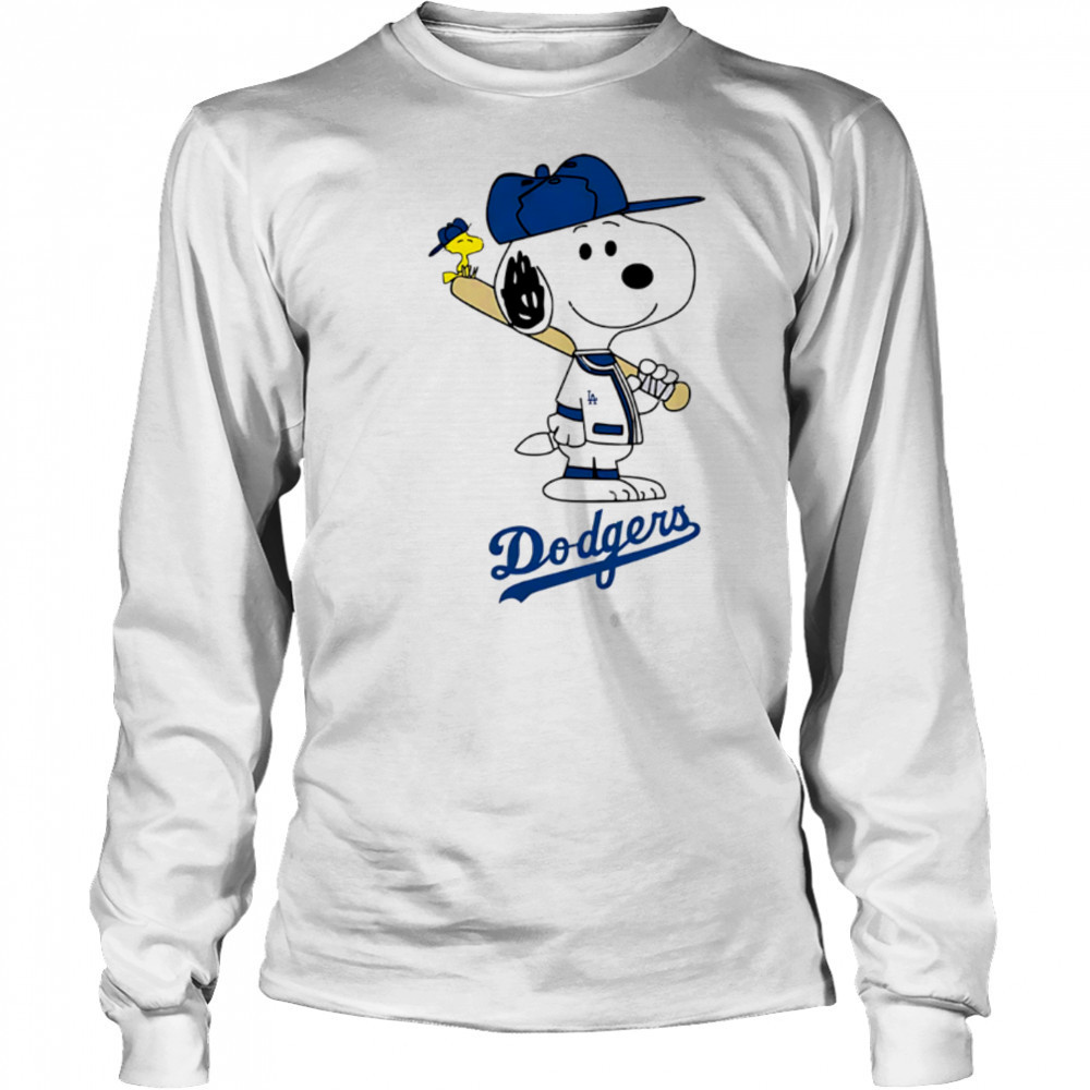 Los Angeles Dodgers Snoopy Baseball funny cartoon shirt Long Sleeved