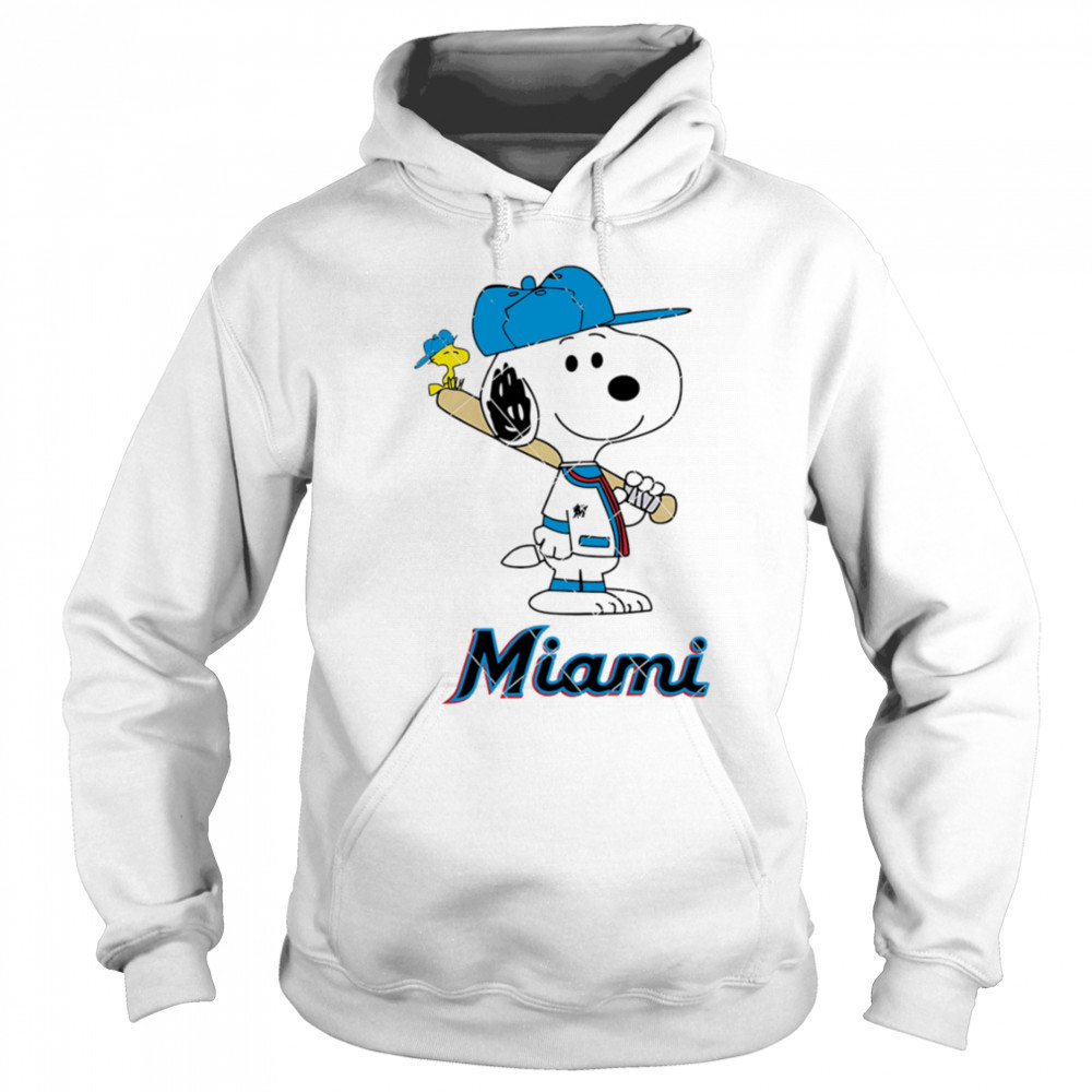 Miami Marlins Snoopy Baseball funny cartoon shirt Sweatshirt
