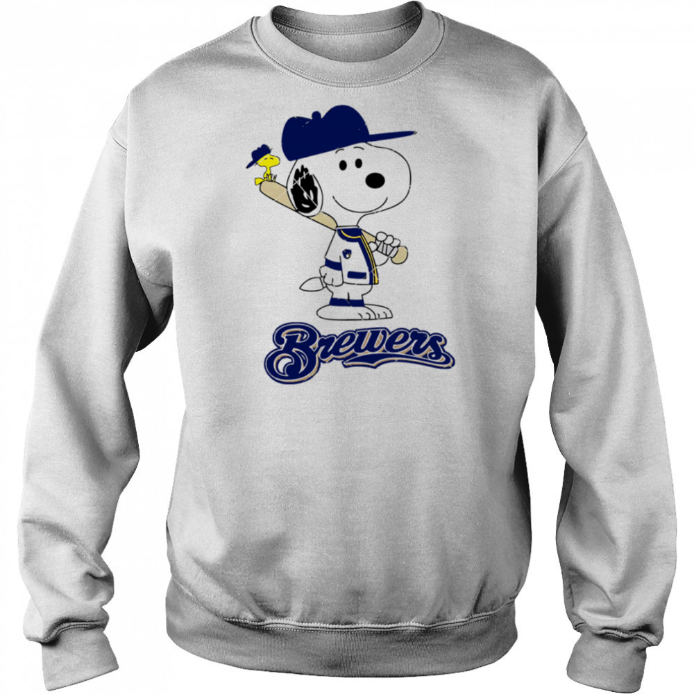 Milwaukee Brewers Snoopy Baseball funny cartoon shirt Hoodie