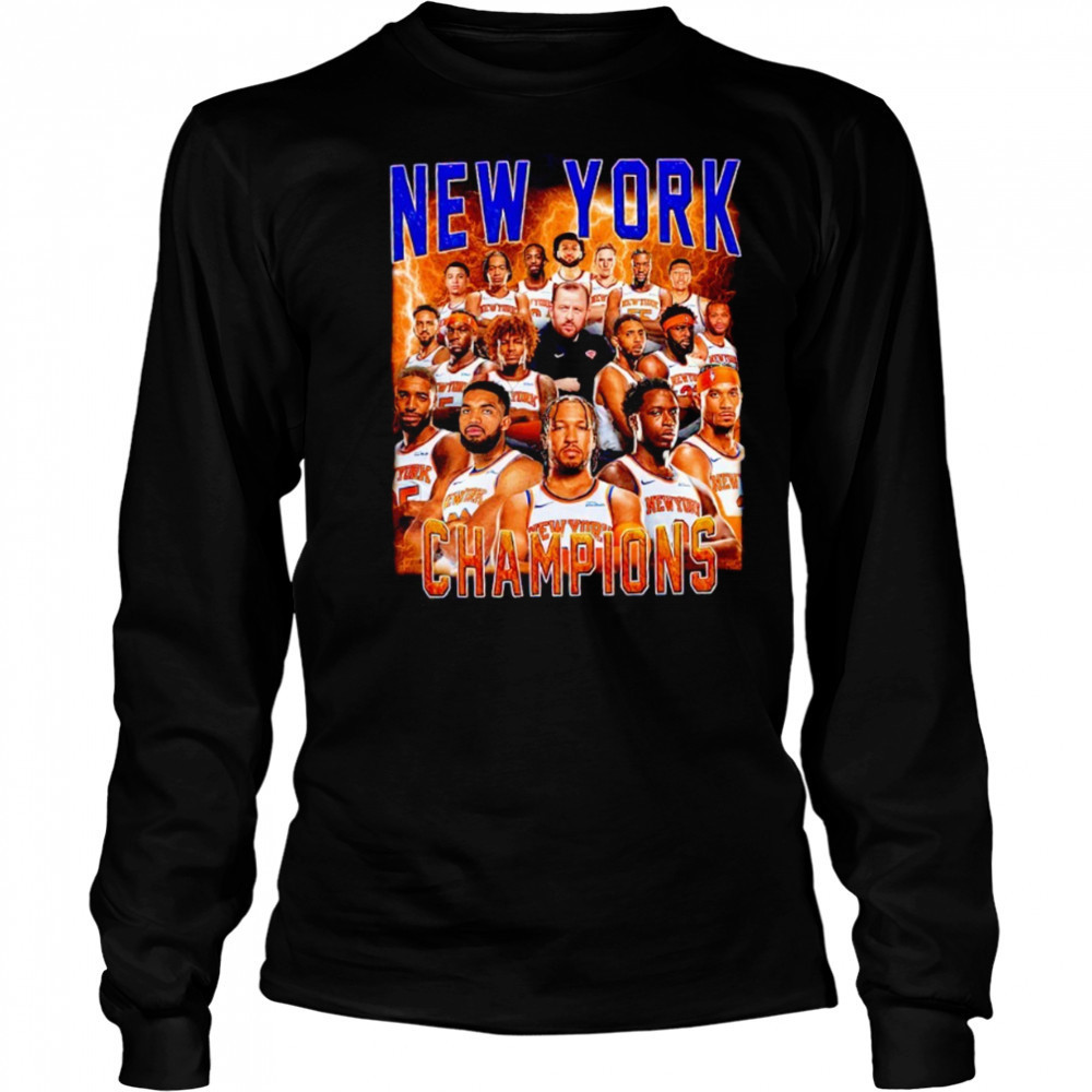 New York Knicks Champions 2025 Vintage Bootleg shirt Long Sleeved