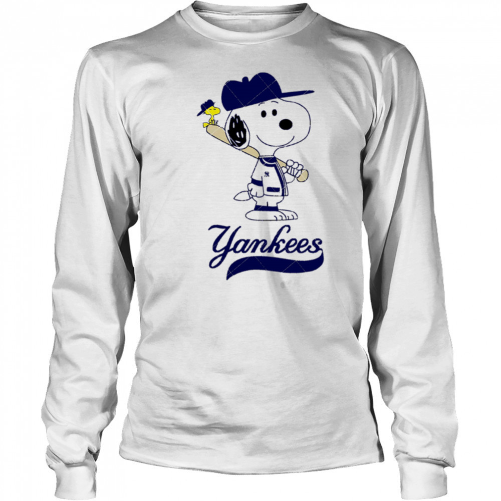 New York Yankees Snoopy Baseball funny cartoon shirt Long Sleeved
