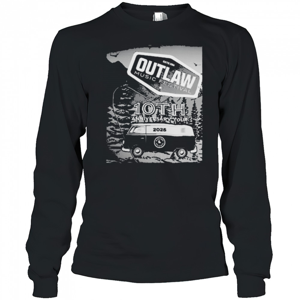 Outlaw Music Festival 10th Anniversary Tour 2025 Show At The Gorge Amphitheatre On May 25 2025 Quincy WA T shirts Long Sleeved
