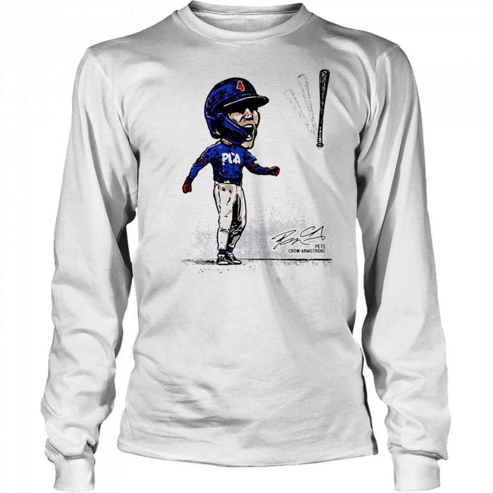 Pete Crow-Armstrong Batflip big head shirt Long Sleeved