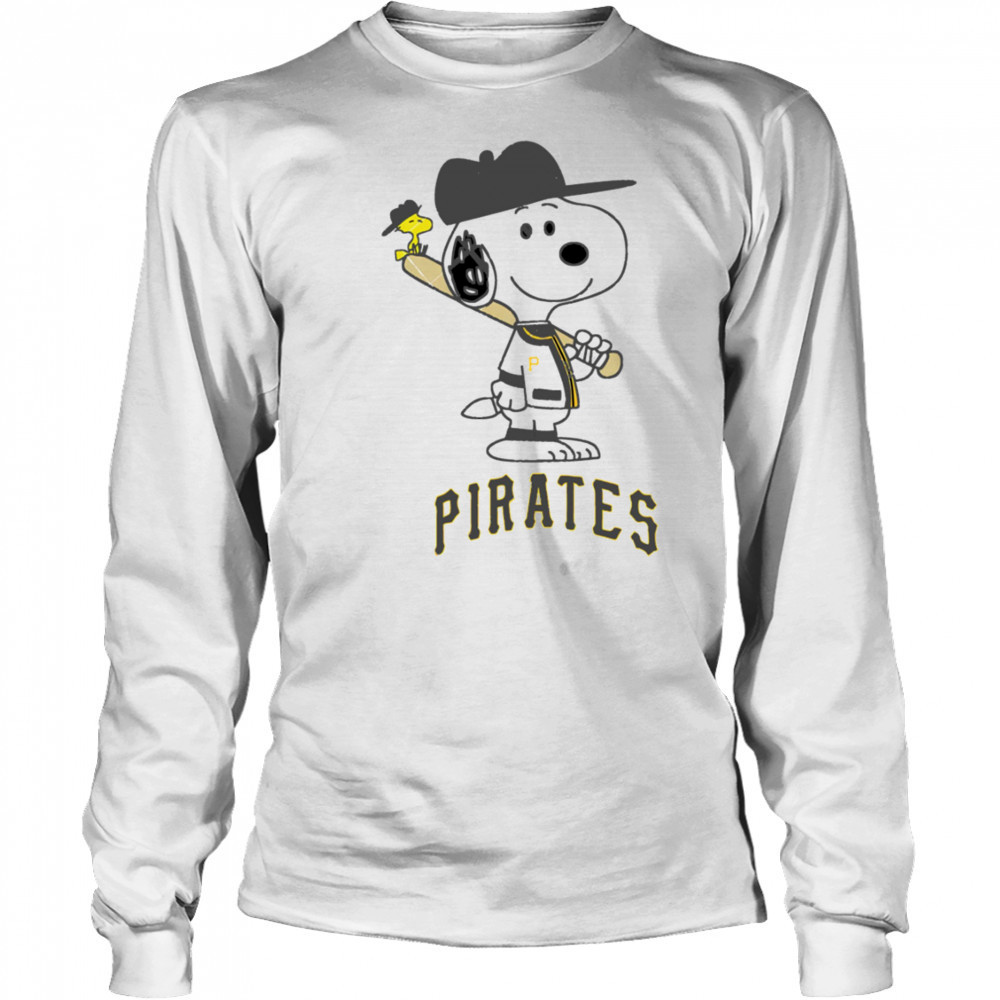 Pittsburgh Pirates Snoopy Baseball funny cartoon shirt Long Sleeved