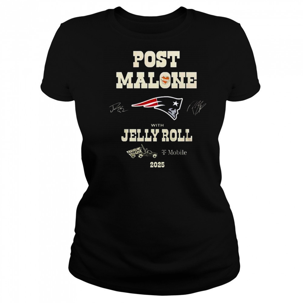 Post Malone With Jelly Roll Big Ass Stadium Tour 2025 New England Patriots Shirt Women's T-shirt