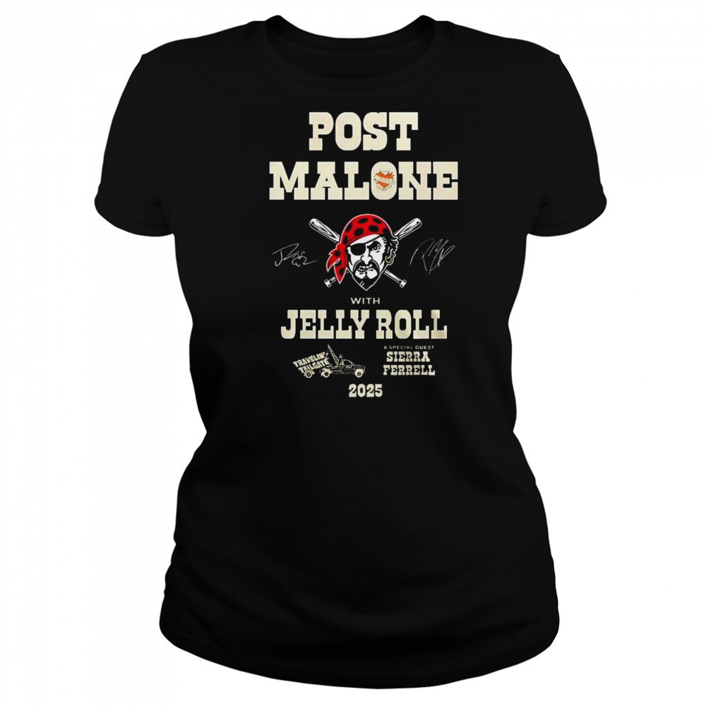 Post Malone With Jelly Roll Big Ass Stadium Tour 2025 Pittsburgh Pirates Shirt Women's T-shirt