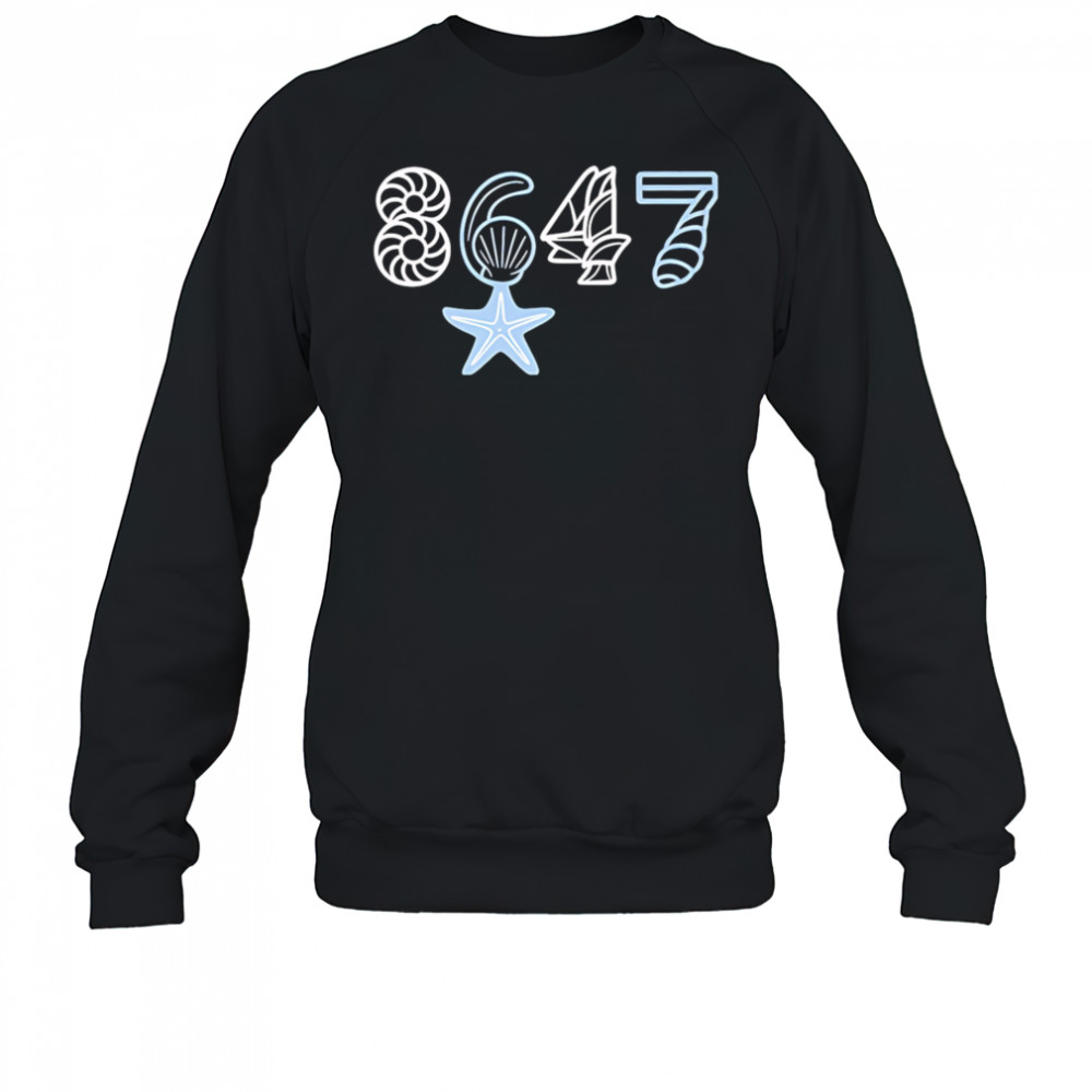 Retro 8647 Starfish Seashells Print shirt Sweatshirt