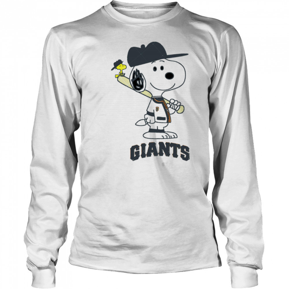 San Francisco Giants Snoopy Baseball funny cartoon shirt Long Sleeved