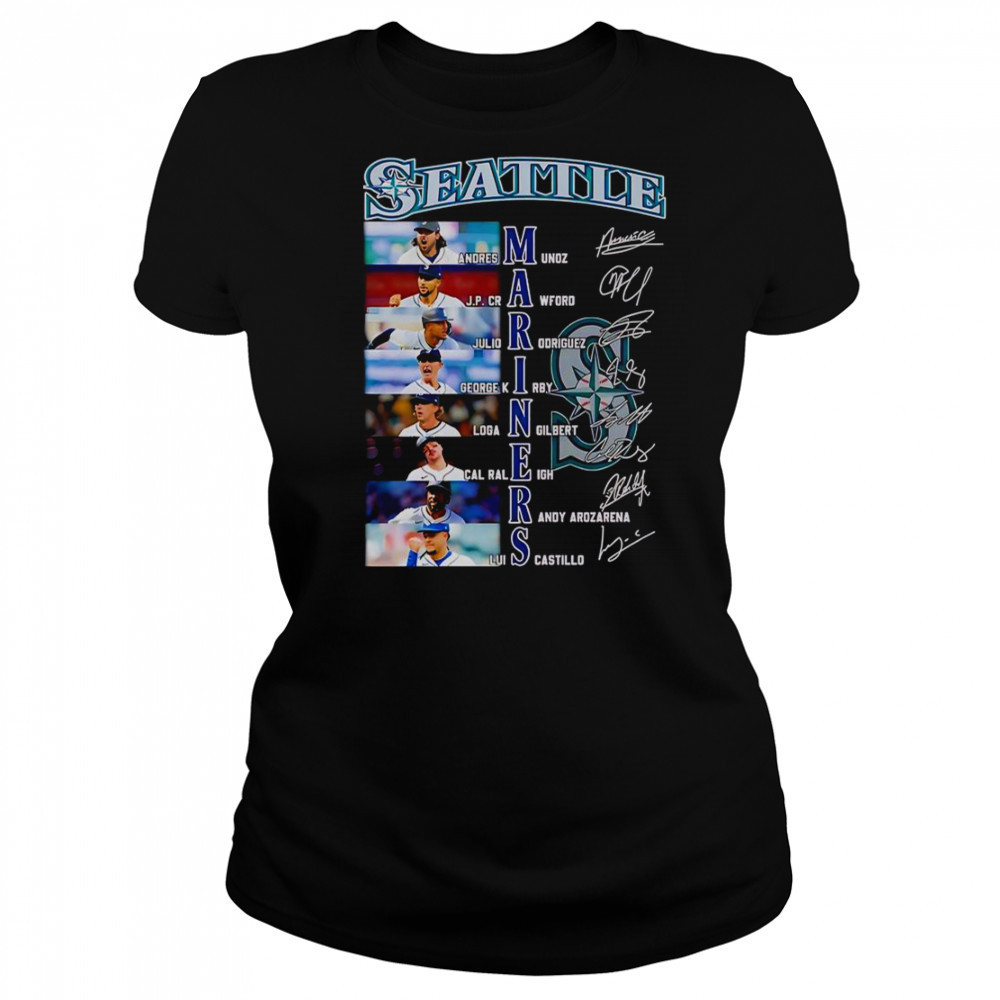 Seattle Mariners Andres Munoz JP Crawford Julio Rodriguez Signature T-Shirt Women's T-shirt