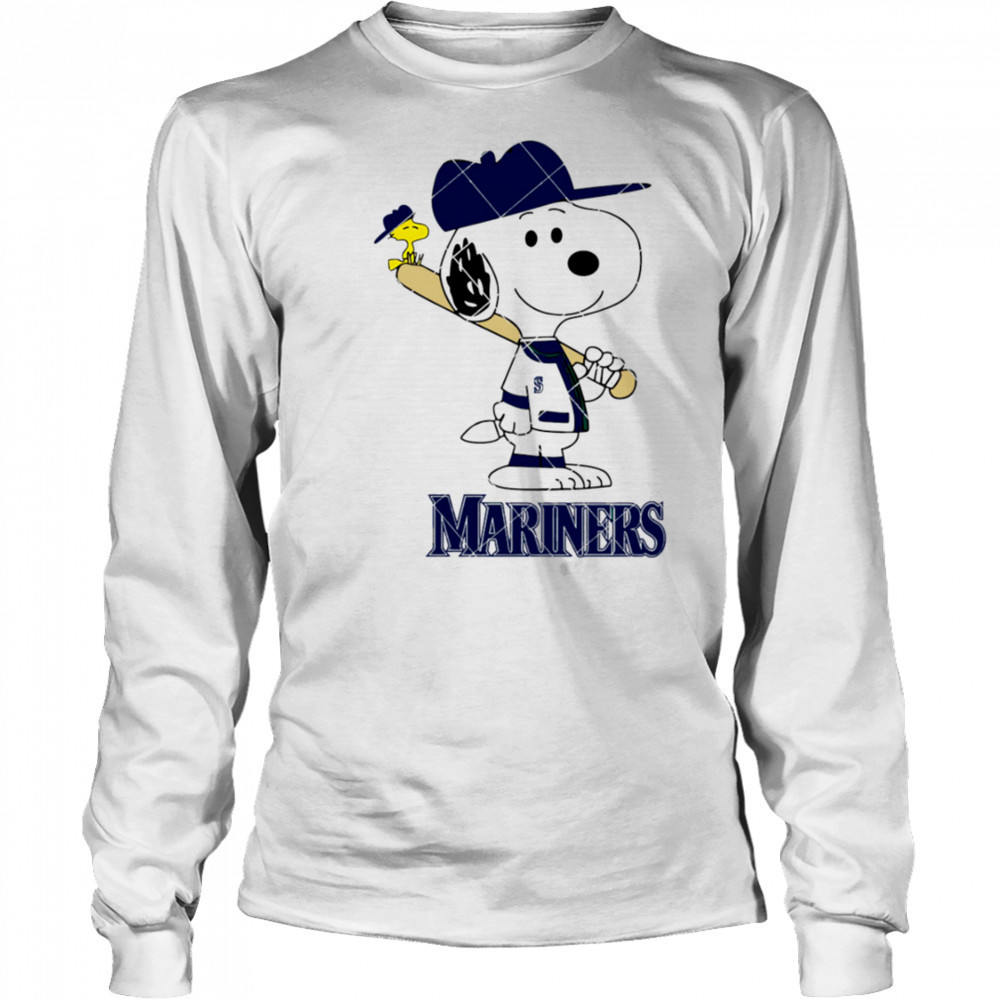 Seattle Mariners Snoopy Baseball funny cartoon shirt Long Sleeved