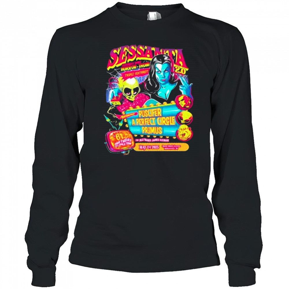Sessanta V 2.0 May 24 2025 Primus Puscifer and A Perfect Circle Ruoff Music Center Noblesville Indiana t-shirt Long Sleeved
