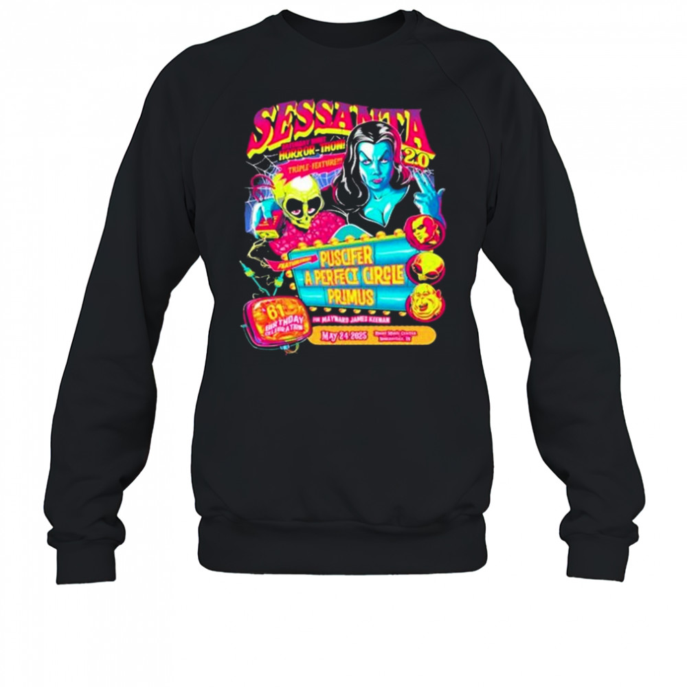 Sessanta V 2.0 May 24 2025 Primus Puscifer and A Perfect Circle Ruoff Music Center Noblesville Indiana t-shirt Sweatshirt