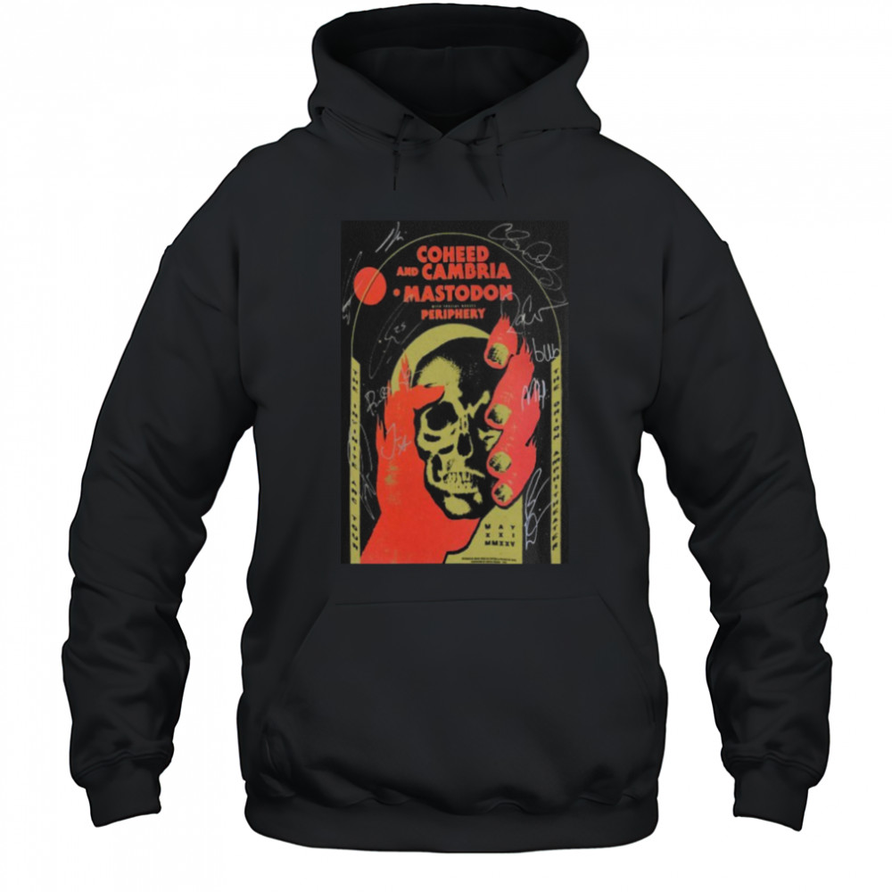 Signed Coheed And Cambria Mastodon Periphery Huntsville AL 2025 Skull Hand T shirts Hoodie