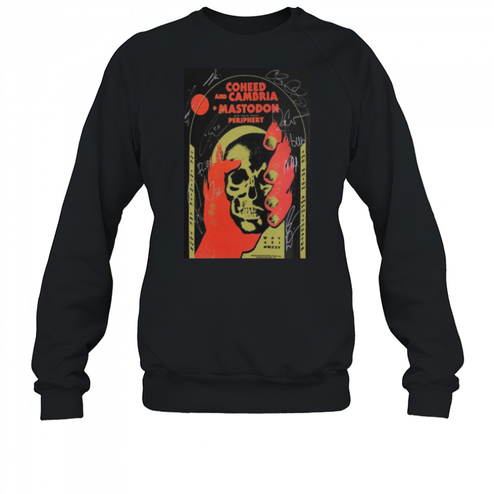 Signed Coheed And Cambria Mastodon Periphery Huntsville AL 2025 Skull Hand T shirts Sweatshirt