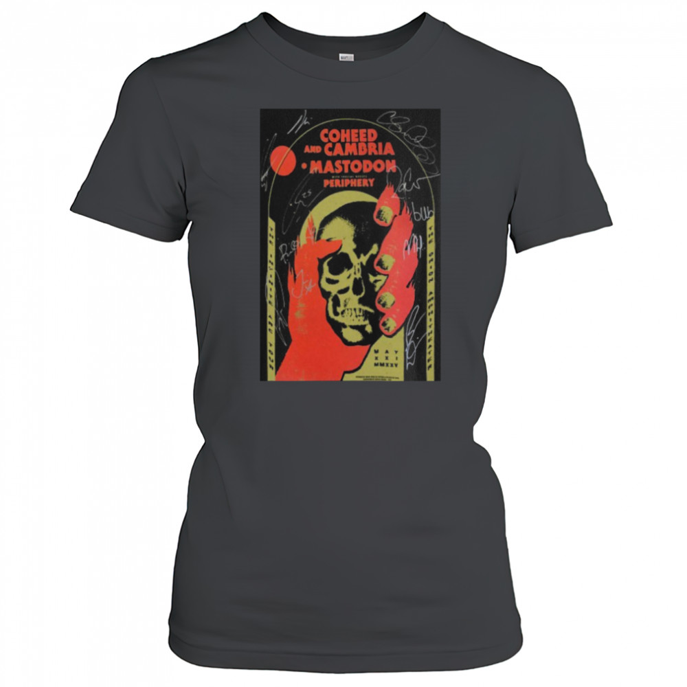 Signed Coheed And Cambria Mastodon Periphery Huntsville AL 2025 Skull Hand T shirts Women's T-shirt