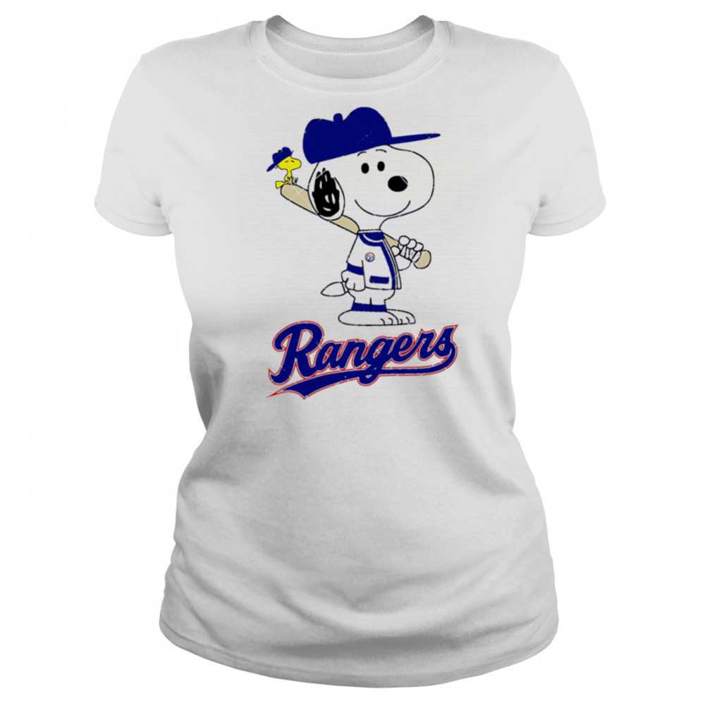 Texas Rangers Snoopy Baseball funny cartoon shirt Women's T-shirt