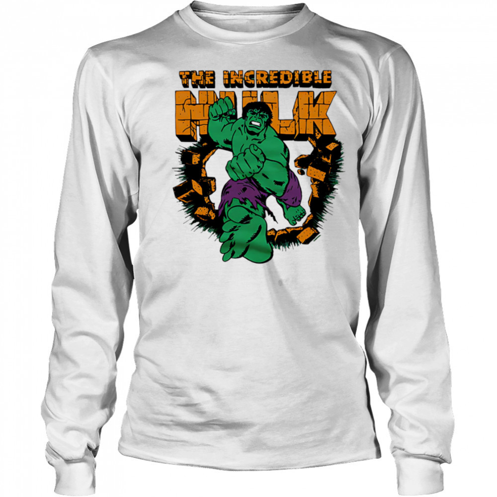 The Incredible Hulk break the wall shirt Long Sleeved