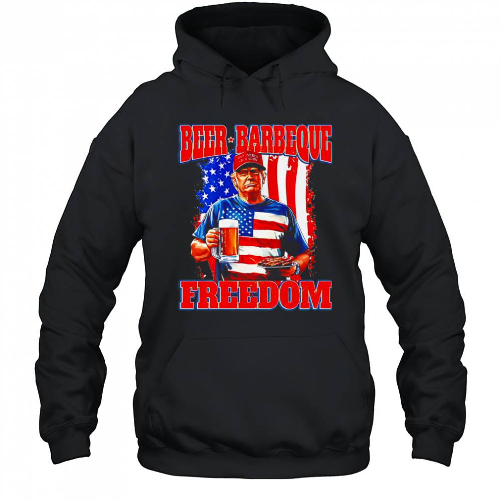 Trump 4th of July Beer Barbeque Freedom Hoodie