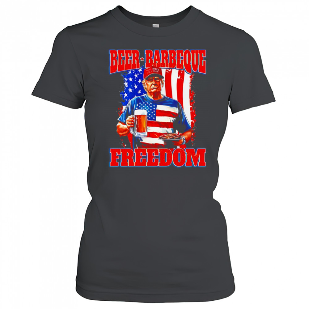 Trump 4th of July Beer Barbeque Freedom Women's T-shirt