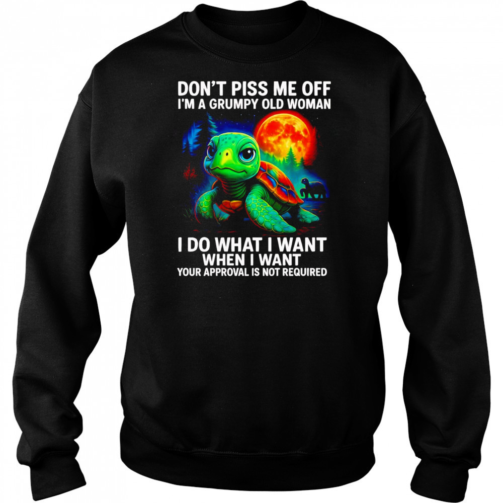 Turtle don’t piss me off I’m a grumpy old woman I do what I want shirt Hoodie