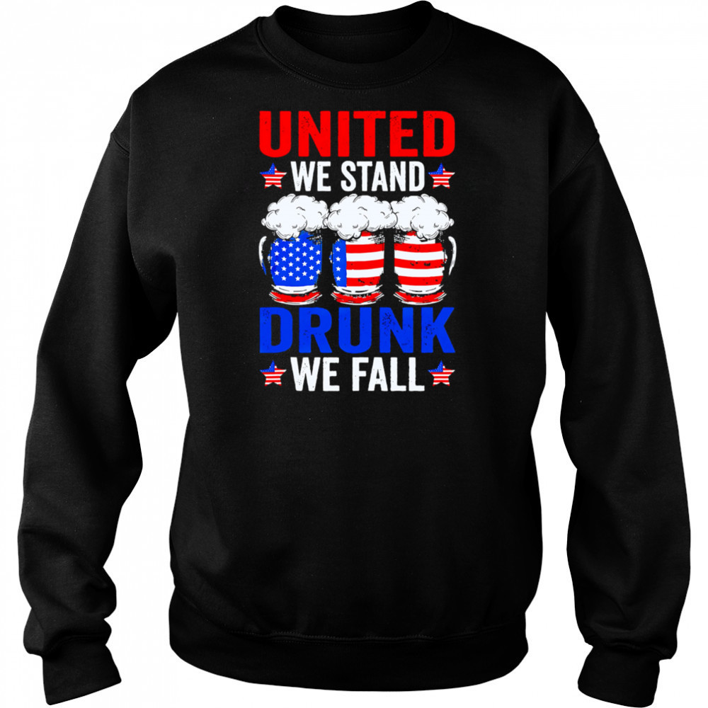 United We Stand Drunk We Fall Usa Sausage Beer shirt Hoodie