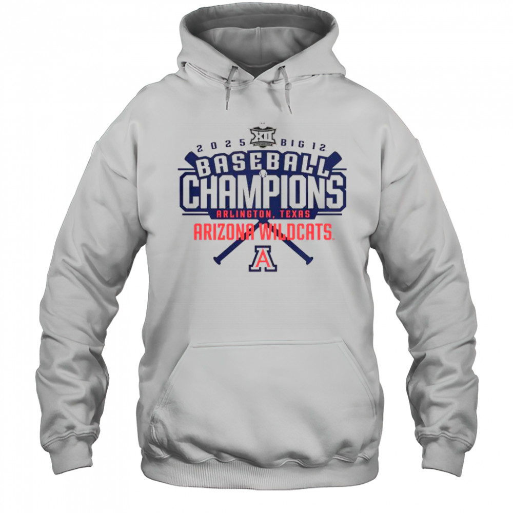 Arizona Wildcats 2025 Big 12 Baseball Conference Tournament Champions T-Shirt Hoodie