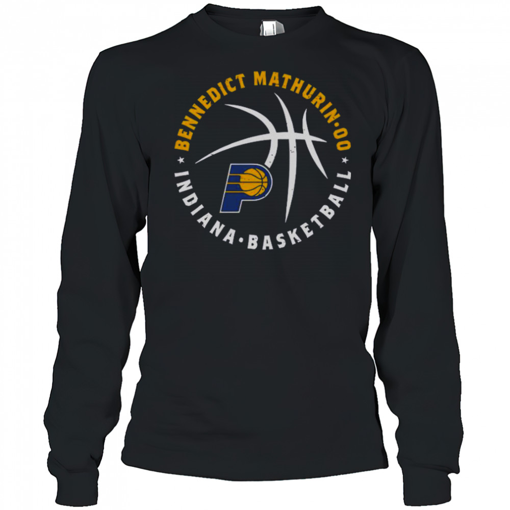 Bennedict Mathurin Indiana Pacers Basketball Player Ball T-Shirt Long Sleeved
