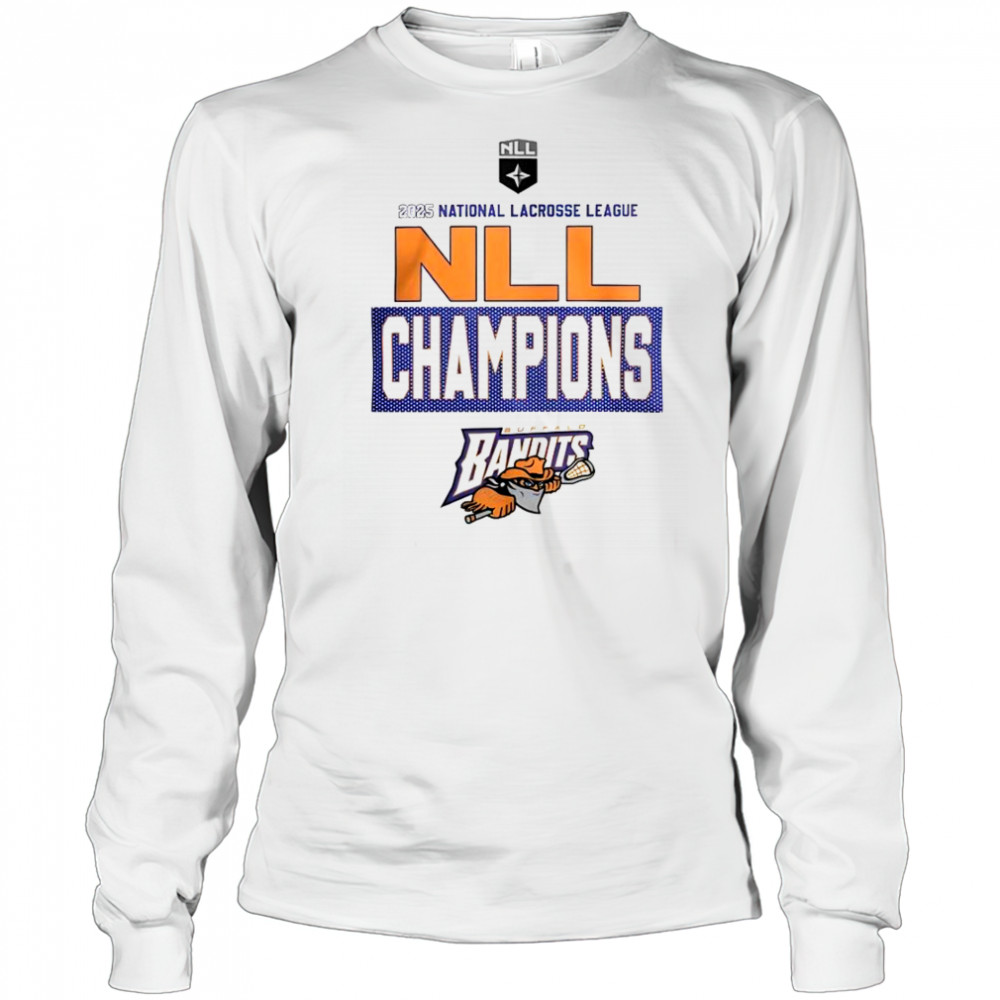 Buffalo Bandits 2025 National Lacrosse League Cup Champions Locker Room Logo T-Shirt Long Sleeved