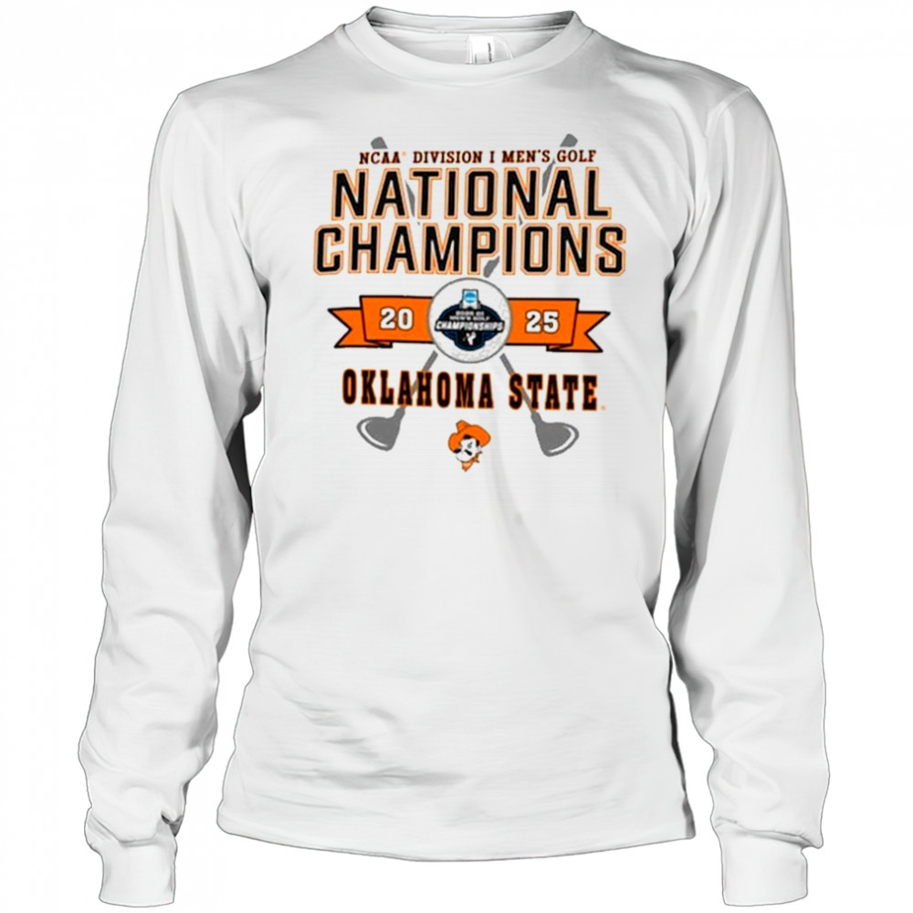 Champion White Oklahoma State Cowboys 2025 NCAA Men’s Golf National Champions T-Shirt Long Sleeved