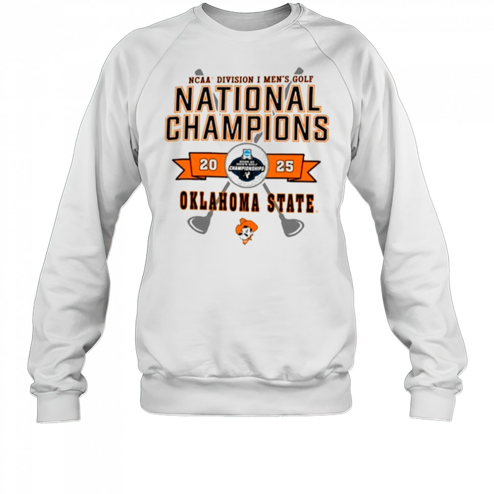 Champion White Oklahoma State Cowboys 2025 NCAA Men’s Golf National Champions T-Shirt Sweatshirt