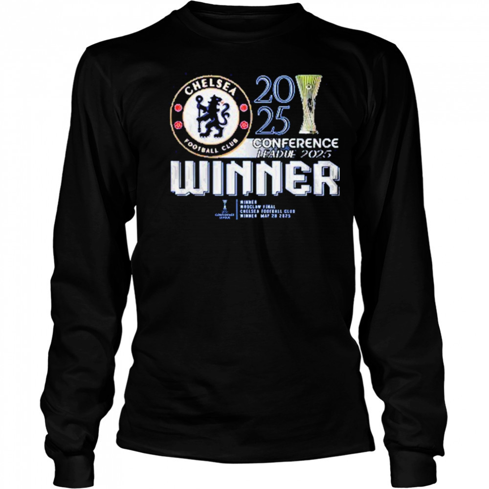 Chelsea FC 2025 Europe UEFA Conference League Champions T-Shirt Long Sleeved
