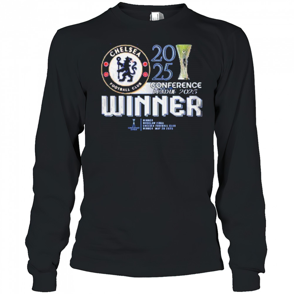 Chelsea FC 2025 Europe UEFA Conference League Champions T-Shirt Long Sleeved