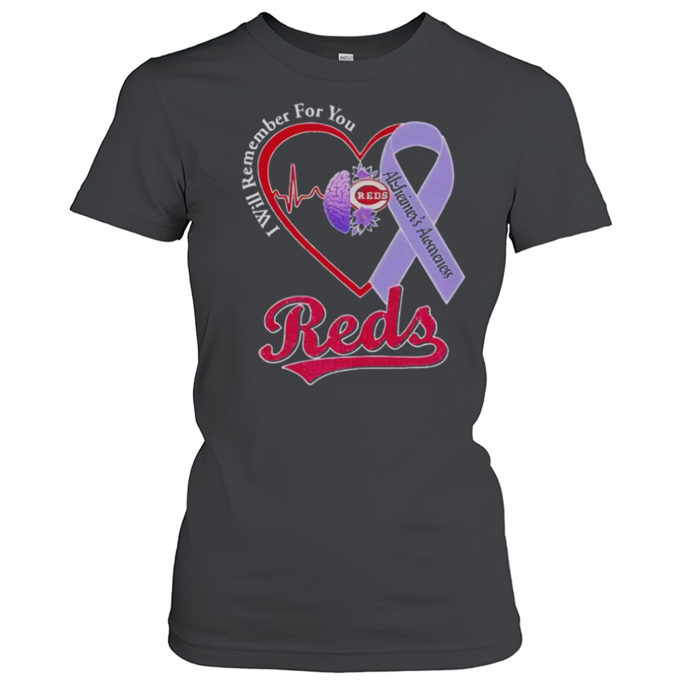 Cincinnati Reds I Will Remember For You Alzheimer’s Awareness T-Shirt Women's T-shirt