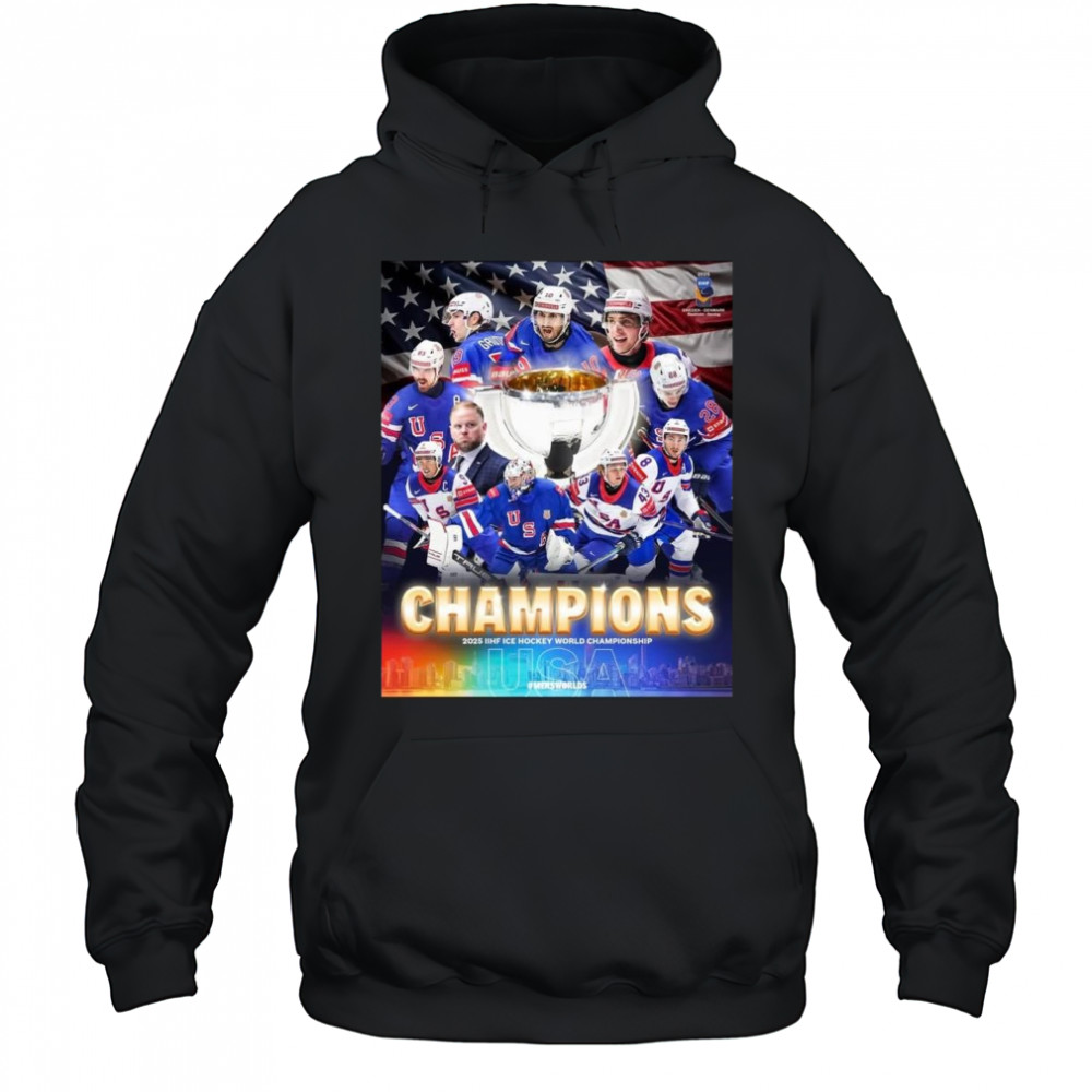 Congrats USA Hockey Champions 2025 IIHF Ice Hockey World Championship Shirt Hoodie