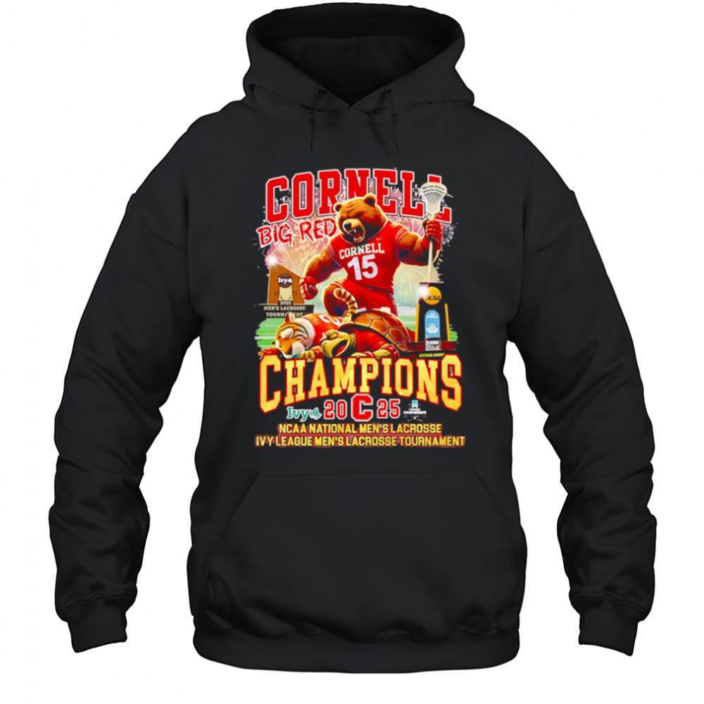 Cornell Big Red Champions 2025 NCAA National Mens Lacrosse Ivy League Men’s Lacrosse Tournament shirt Hoodie
